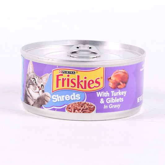 PURINA FRISKIES CAT FOOD SHREDS WITH TURKEY & GIBLETS 156 GM