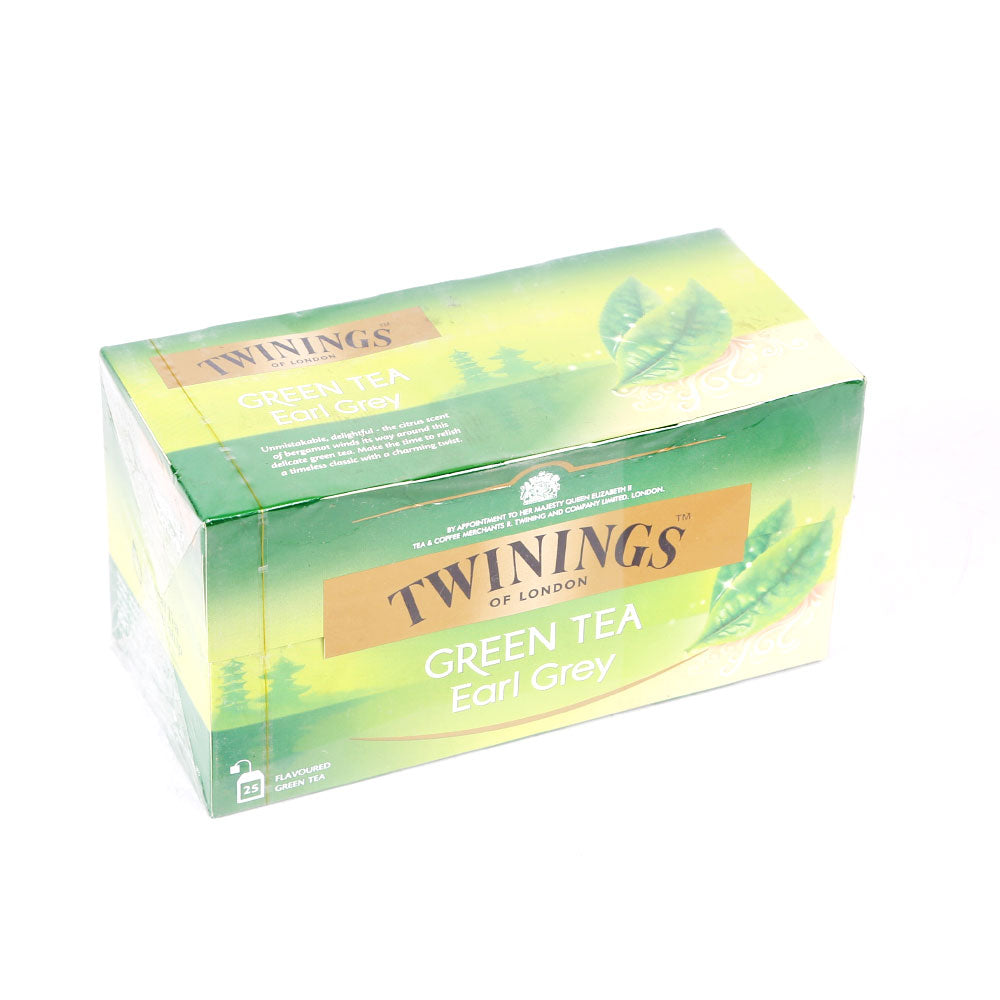 TWININGS GREEN TEA EARL GREY 25 BAGS 40 GM