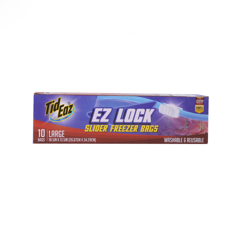 TID EAZ EZ LOCK SLIDER FREEZER 10 BAGS LARGE 10.5X13.5