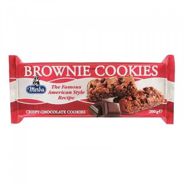 MERBA COOKIES  BROWNIE CRISPY CHOCOLATE 200 GM