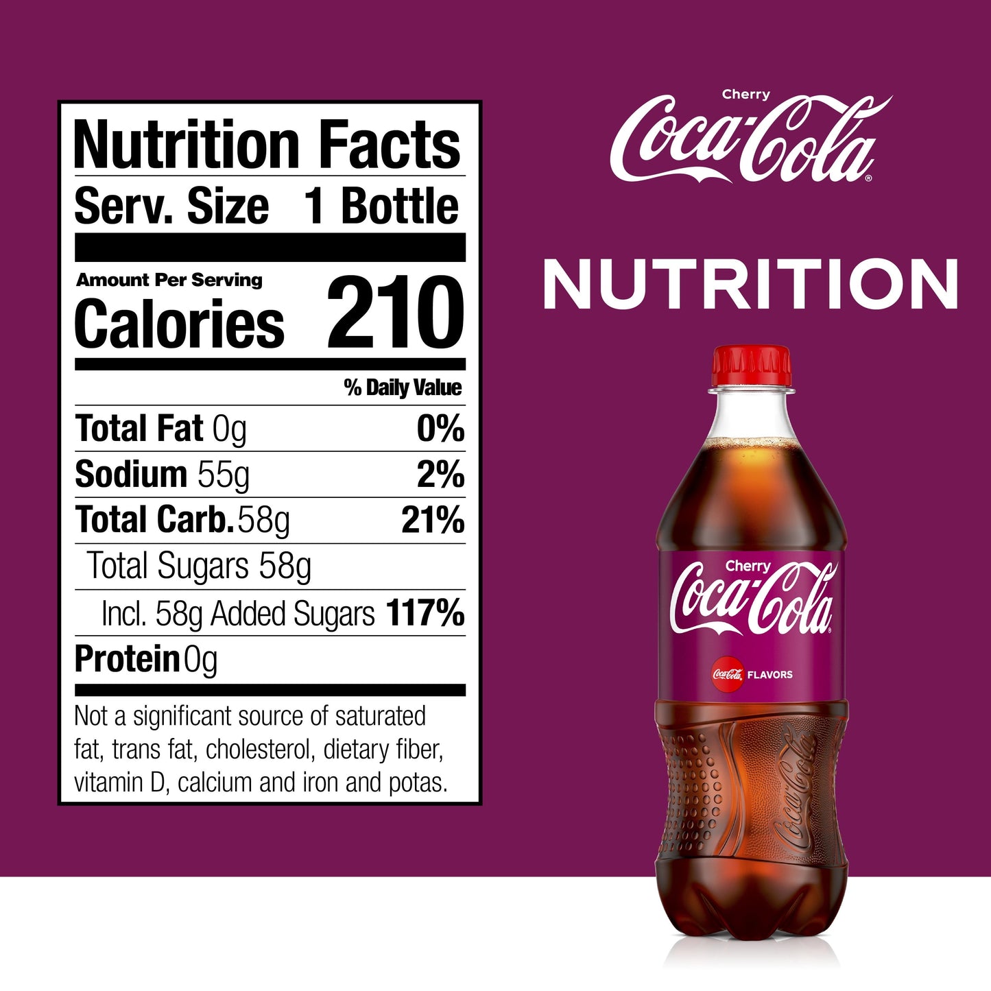 Coca-Cola Cherry Soda Pop, 20 fl oz Bottle