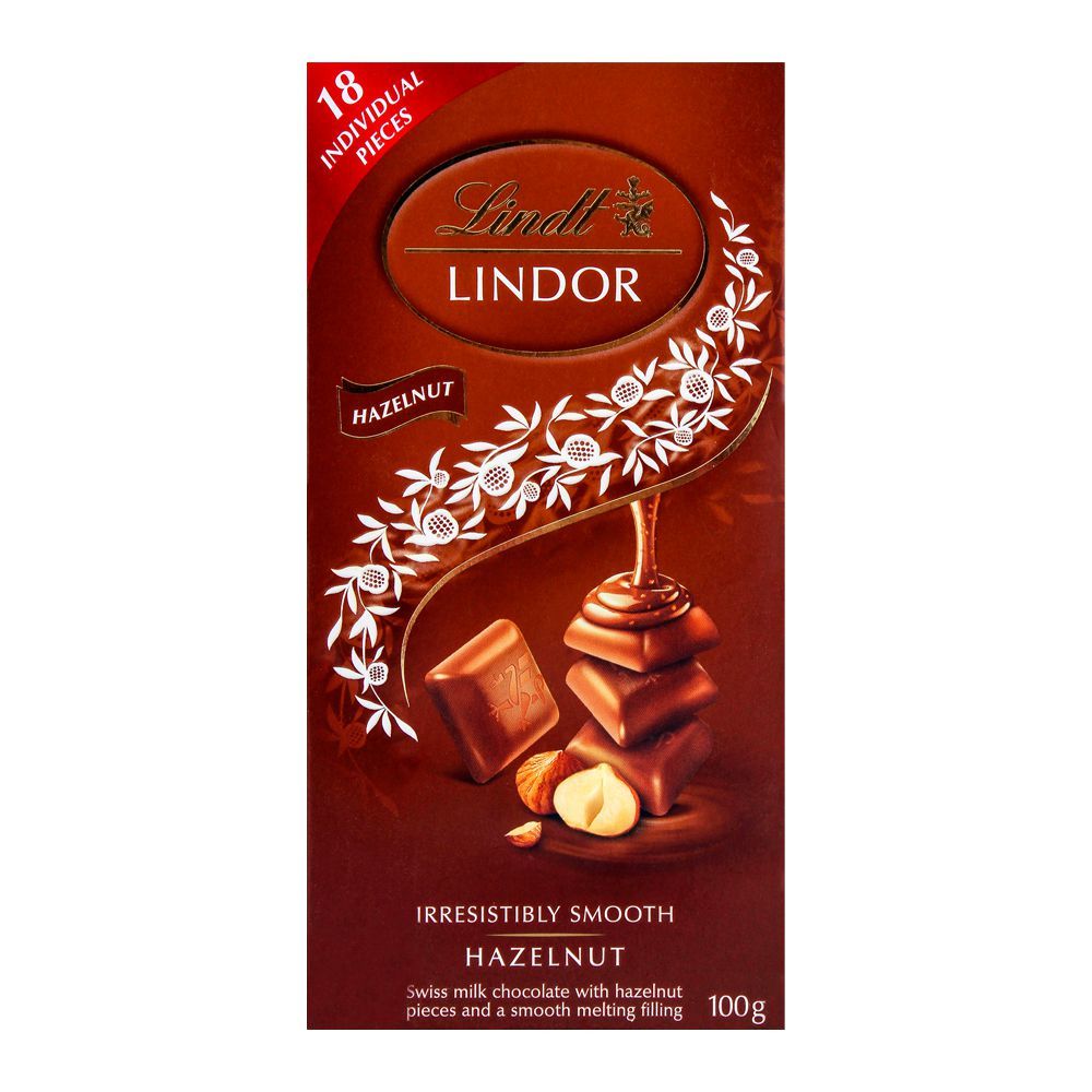 LINDT LINDOR CHOCOLATE HAZELNUT 100 GM