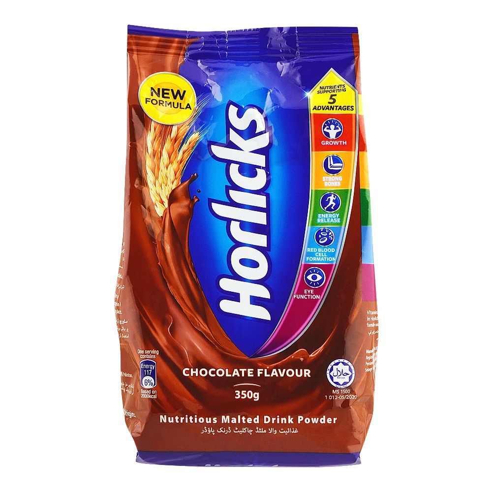 HORLICKS DRINKING POWDER CHOCOLATE POUCH 350 GM