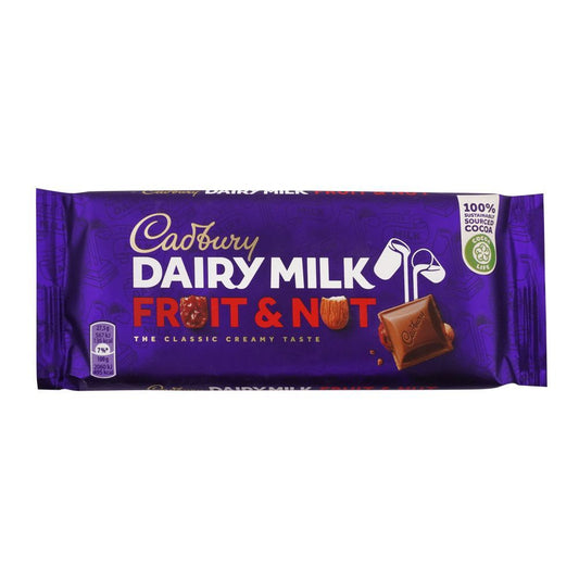 CADBURY DAIRY MILK CHOCOLATE FRUIT AND NUT 110 GM