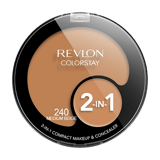 New Revlon 2 In 1 Compact Medium Beige 240 Pc