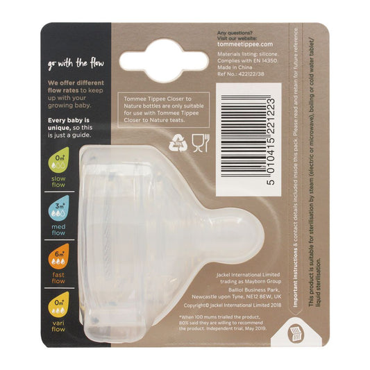 TOMMEE TIPPEE SOFT TEATS EASI VENT VALUE 0M+ 2PC 422120/38