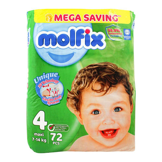 MOLFIX DIAPERS 4 MAXI 7-14 KG 72PCS