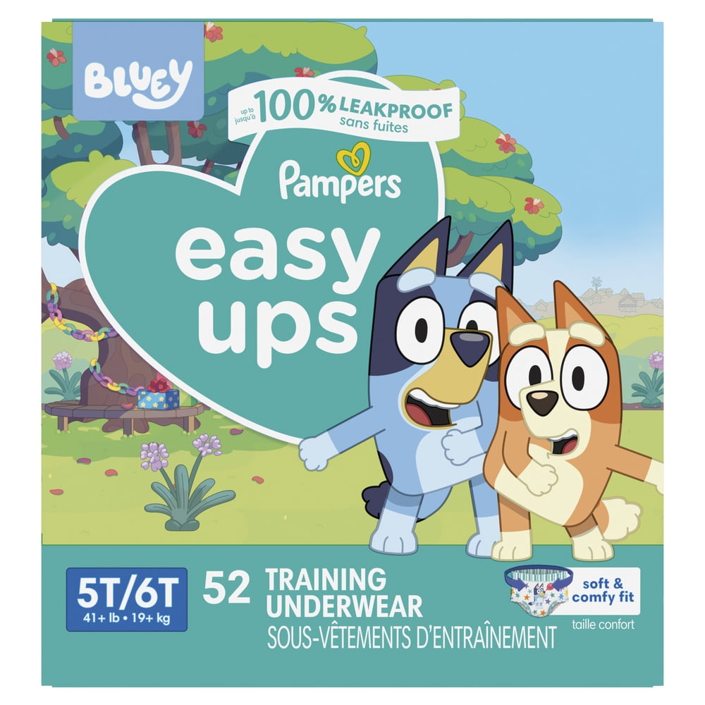 Pampers Easy Ups Bluey Training Pants Toddler Boys Size 5T/6T 52 Count (Select for More Options)