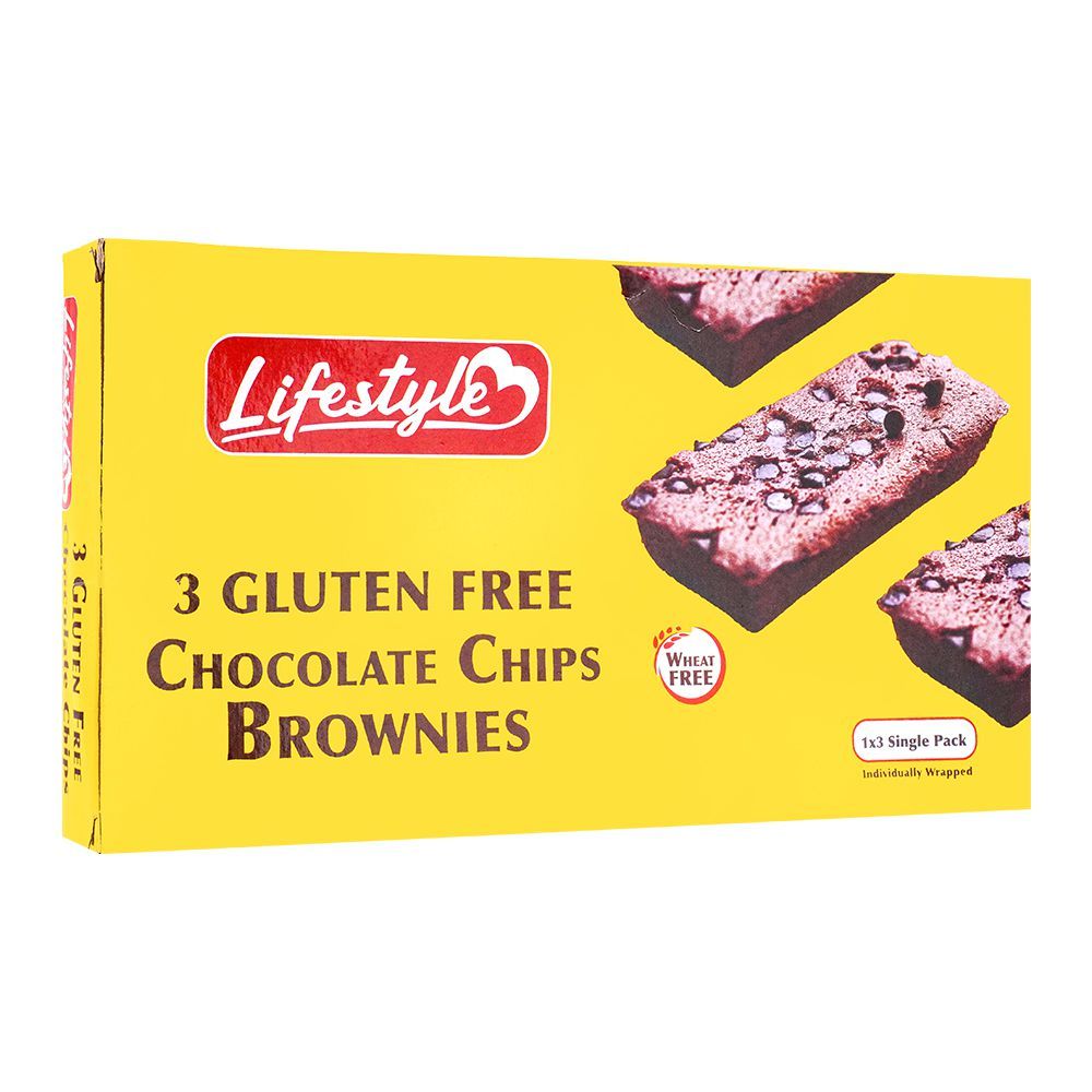 LIFESTYLE GLUTEN FREE CHOCOLATE CHIPS BROWNIES 3PCS 100 GM