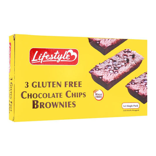 LIFESTYLE GLUTEN FREE CHOCOLATE CHIPS BROWNIES 3PCS 100 GM