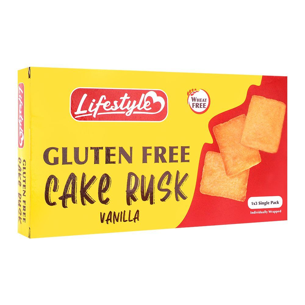 LIFESTYLE GLUTEN FREE VANILLA CAKE RUSK 3PCS 100 GM