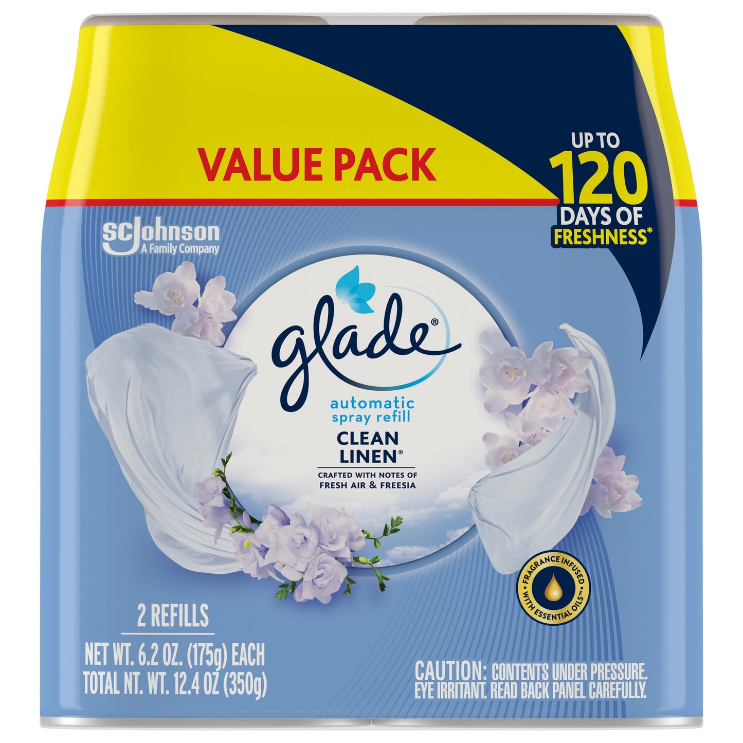 Glade Automatic Air Freshener Refill Spray Value Pack, Clean Linen, 2 Count