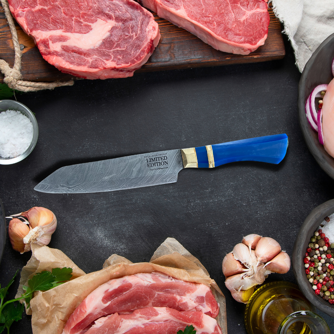 Limited Edition Halalworlddepot Anniversary Damascus Knife - The Ultimate Blend of Style & Performance