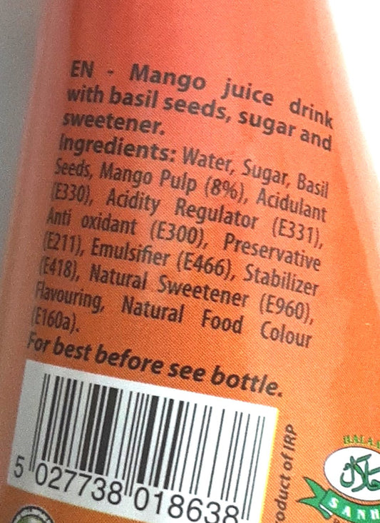 Regal Basil Seed Drink Mango 320ml