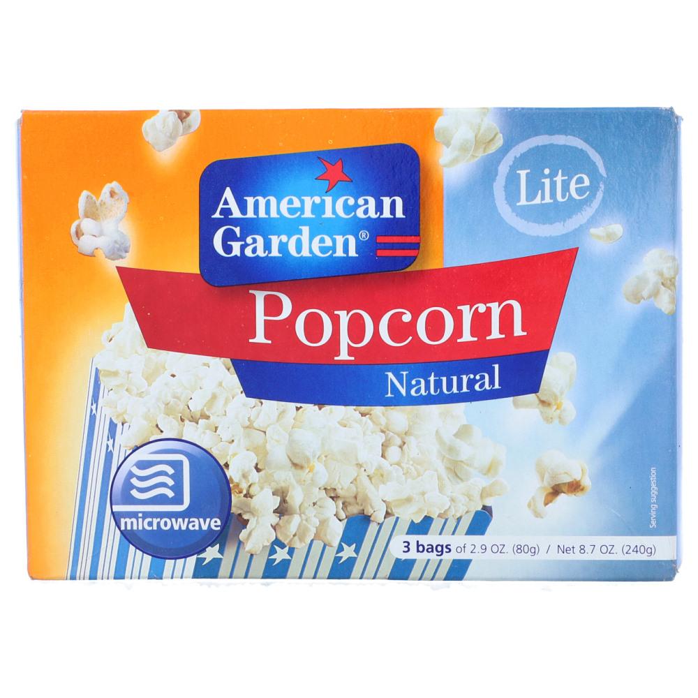 AMERICAN GARDEN POP CORN NATURAL LIGHT 240 GM