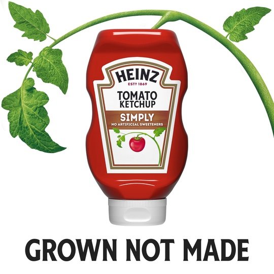 Heinz Simply Tomato Ketchup with No Artificial Sweeteners, 20 oz Bottle