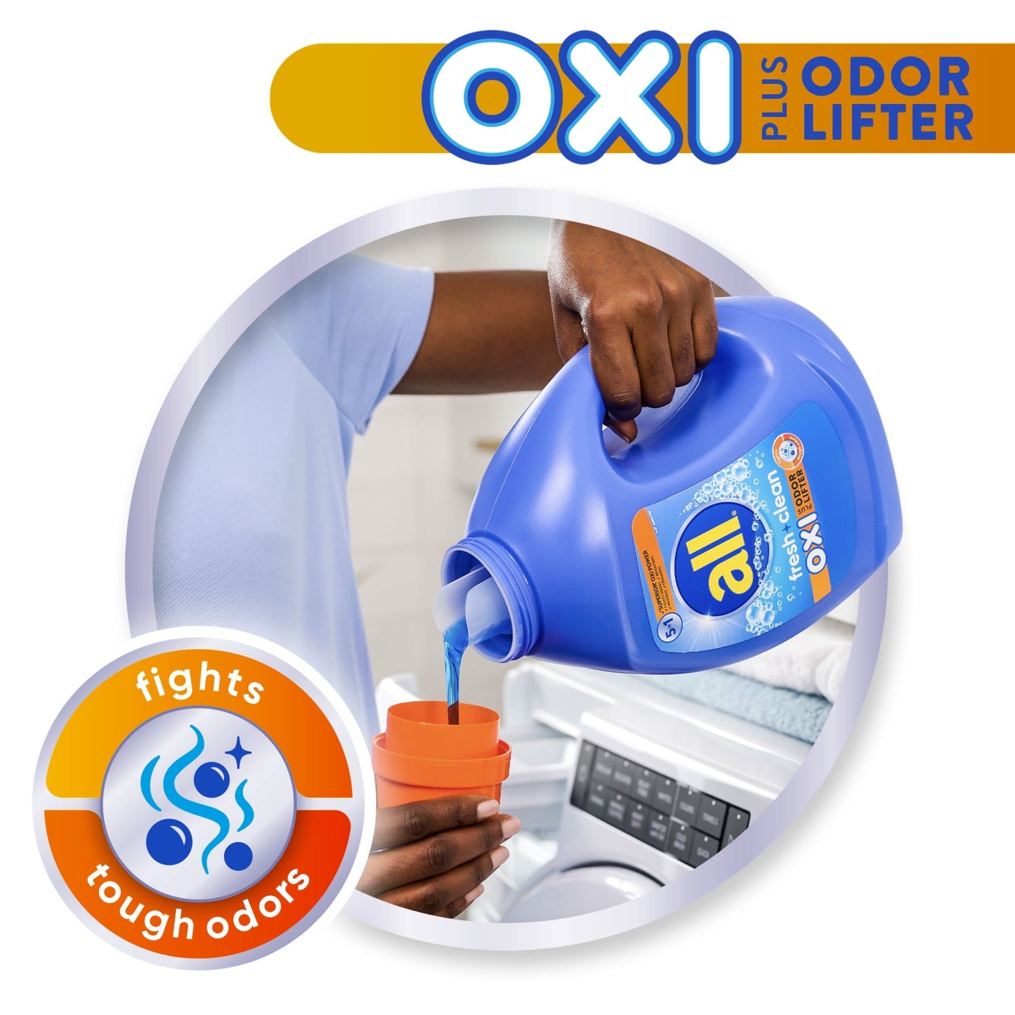 all Liquid Laundry Detergent, Fresh Clean Oxi plus Odor Lifter, 36 fl oz, 20 Loads