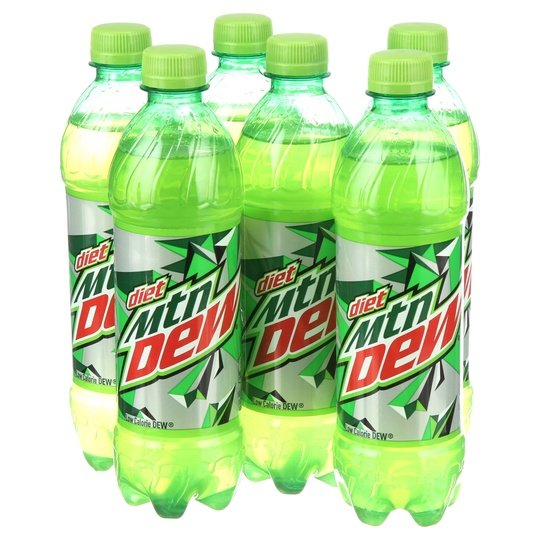 Diet Mountain Dew Citrus Soda Pop, 16.9 oz, 6 Pack Bottles