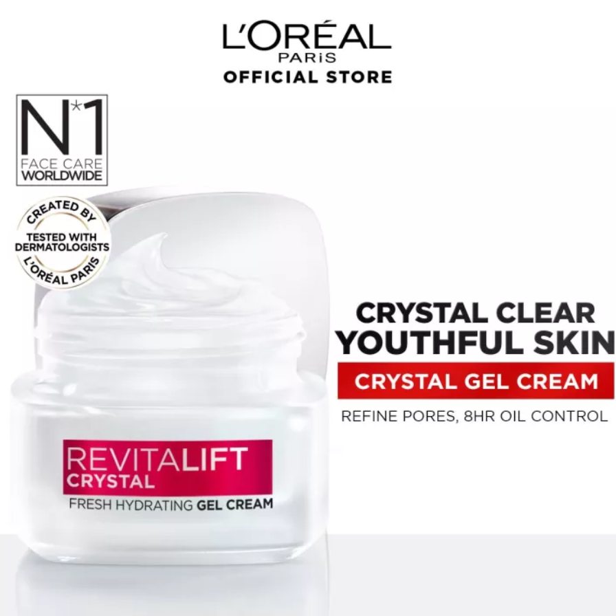 LOREAL REVITALIFT CRYSTAL FRESH OIL FREE HYDRA GEL CREAM 50M