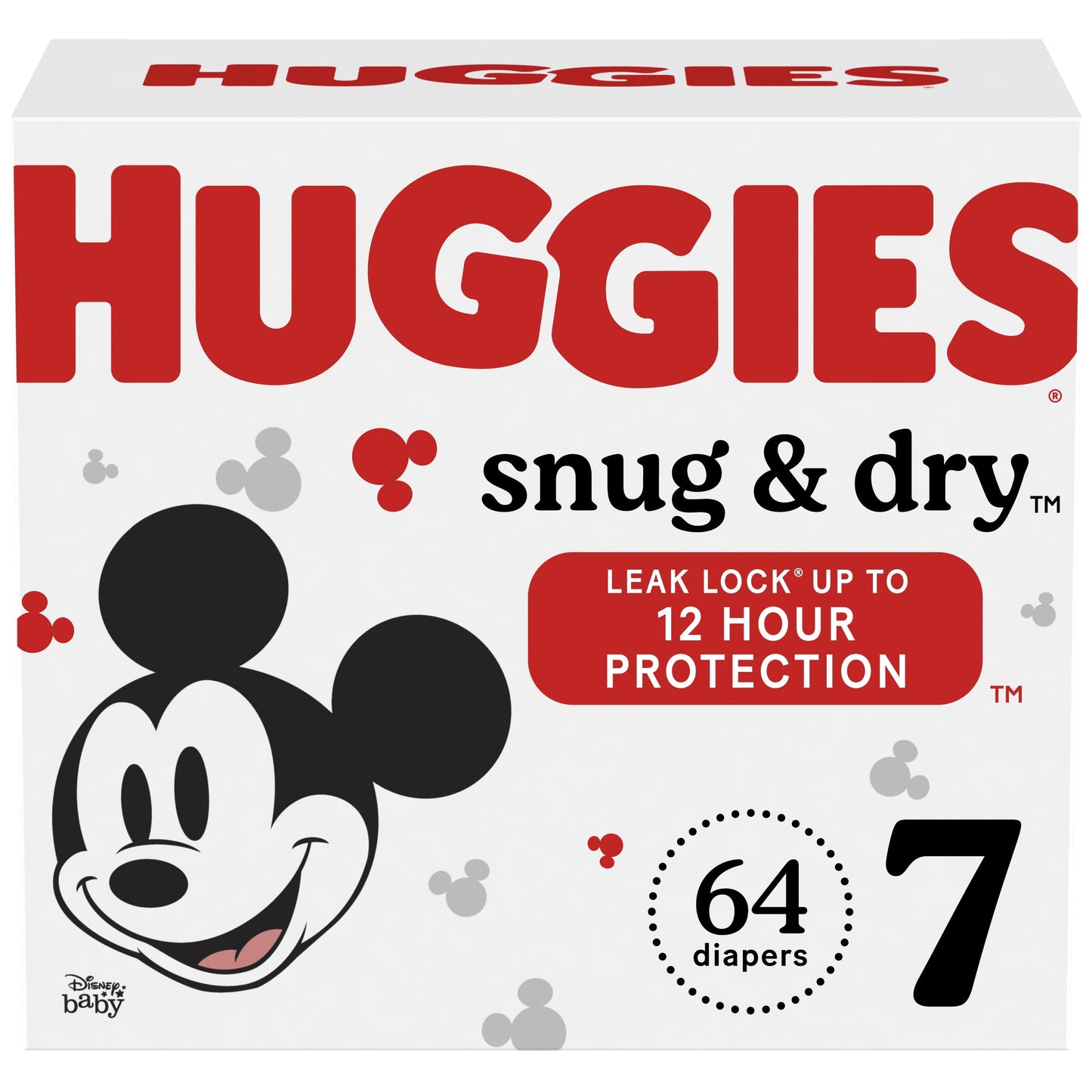 Huggies Snug & Dry Baby Diapers, Size 7, 64 Ct