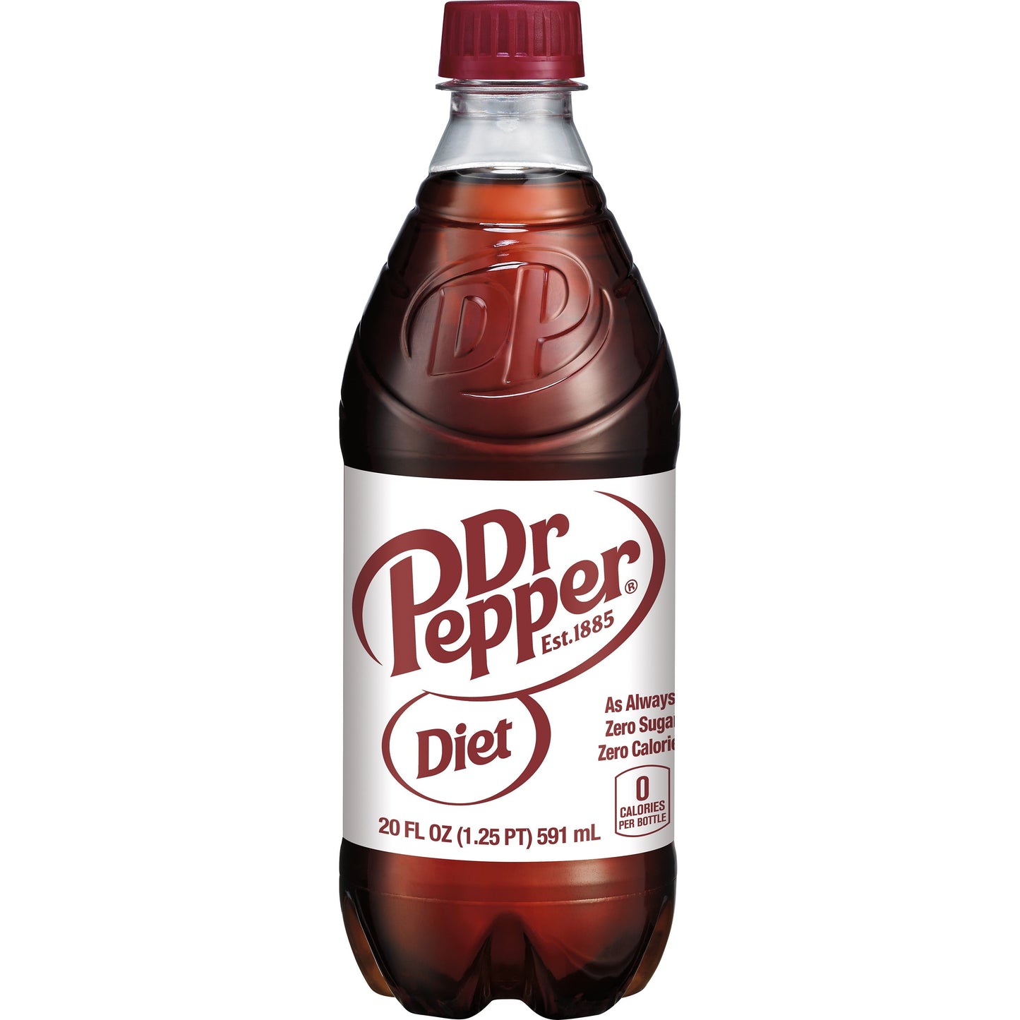 Diet Dr Pepper Soda Pop, 20 fl oz, Bottle