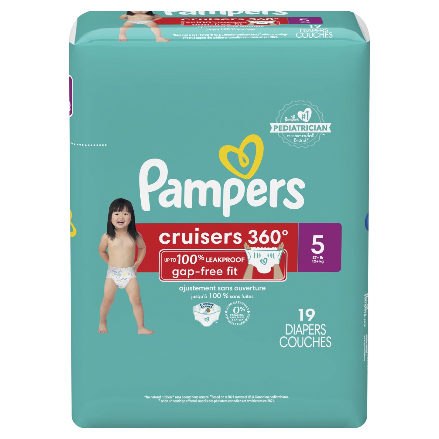 Pampers Cruisers Diapers 360 Size 5, 19 Count