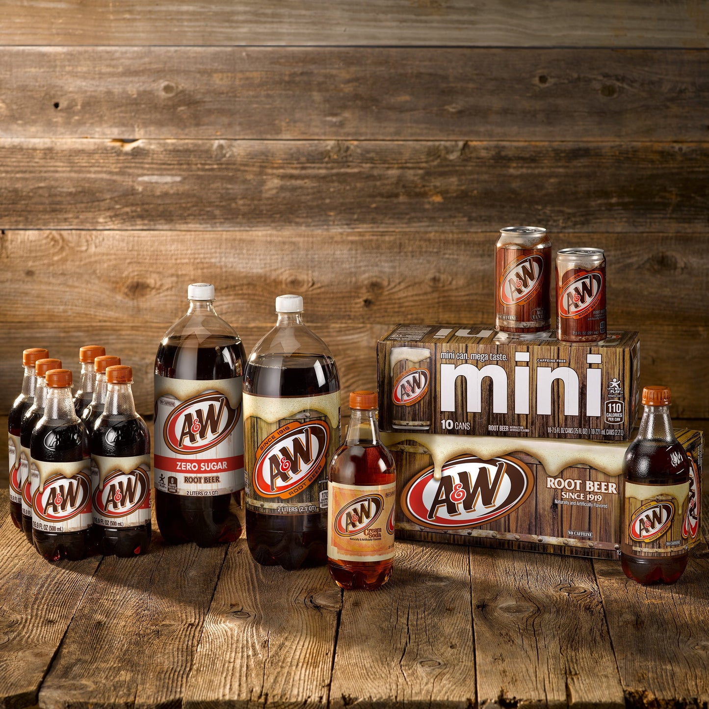 A&W Root Beer Soda, 7.5 fl oz cans, 6 pack