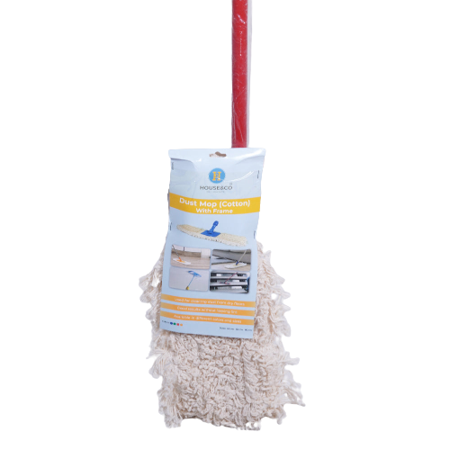 H&C DUST MOP COTTON + FRAME 40 CM + IRON HANDLE (RED)