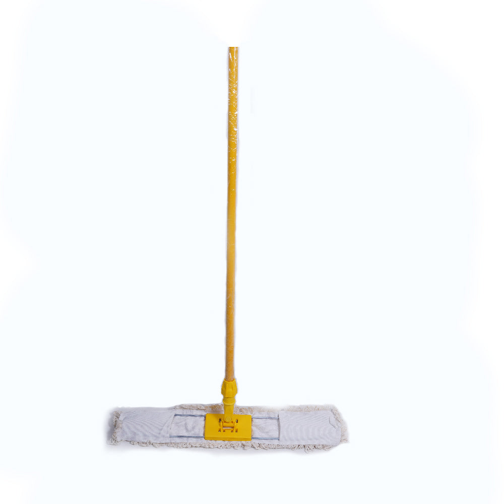 H&C DUST MOP COTTON + FRAME 60 CM + IRON HANDLE (YELLOW)