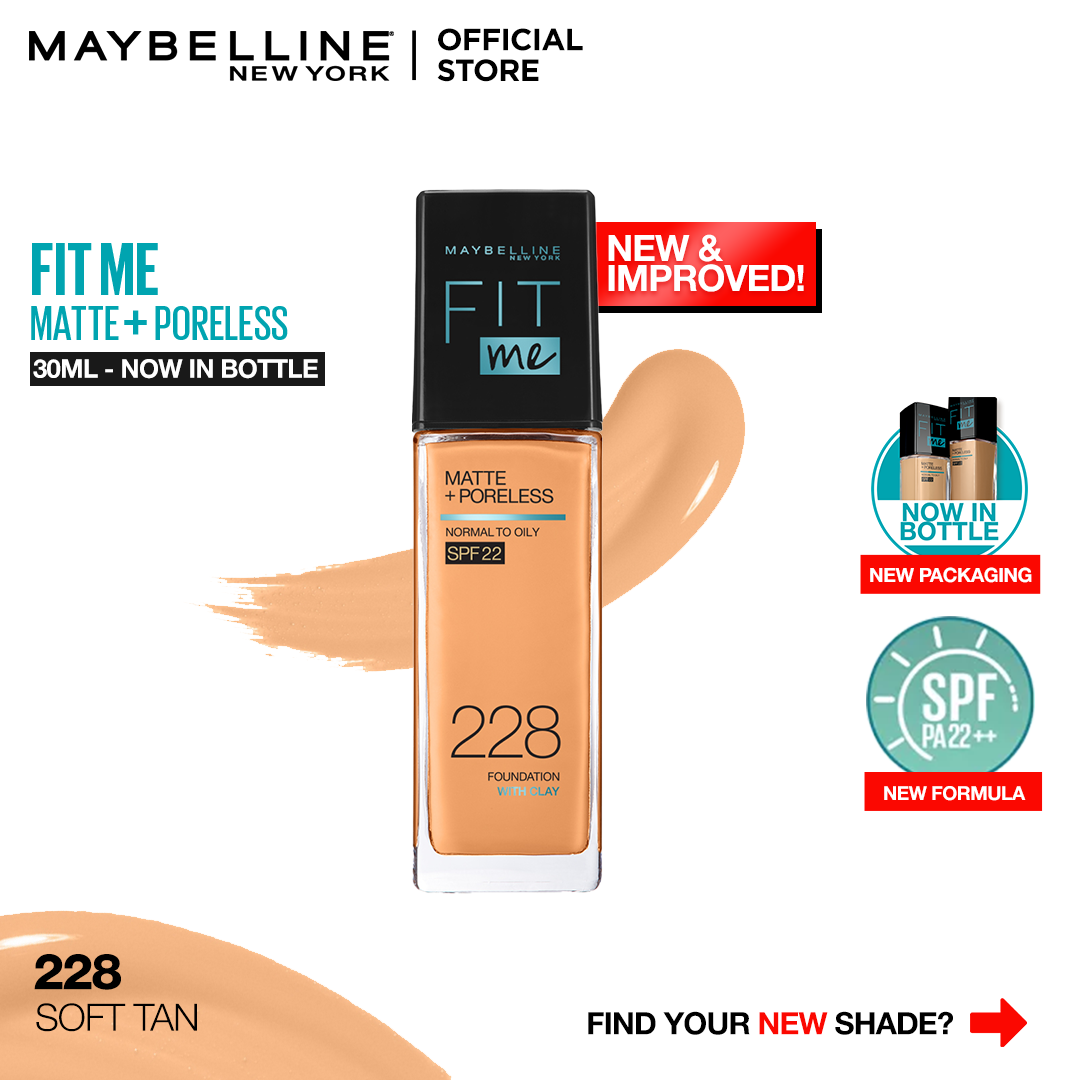 Maybelline NY New Fit Me Matte + Poreless Liquid Foundation SPF 22