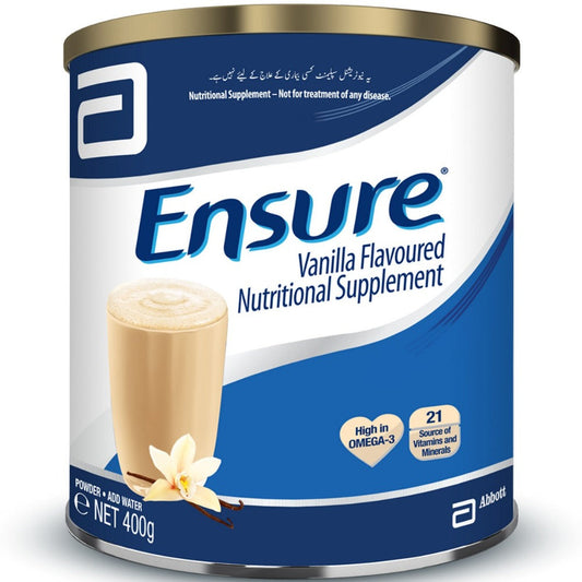 ENSURE MILK POWDER VANILLA FLAVOURED TIN 400 GM