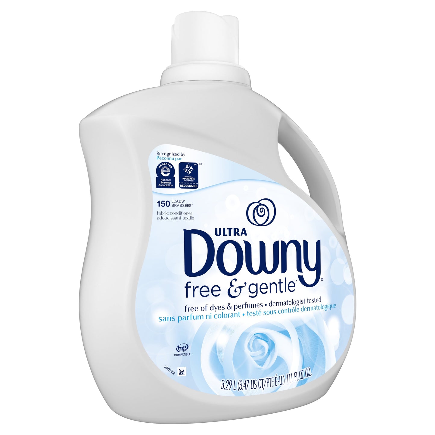 Downy Ultra Liquid Fabric Conditioner (Fabric Softener), Free & Gentle, 150 Loads 111 fl oz