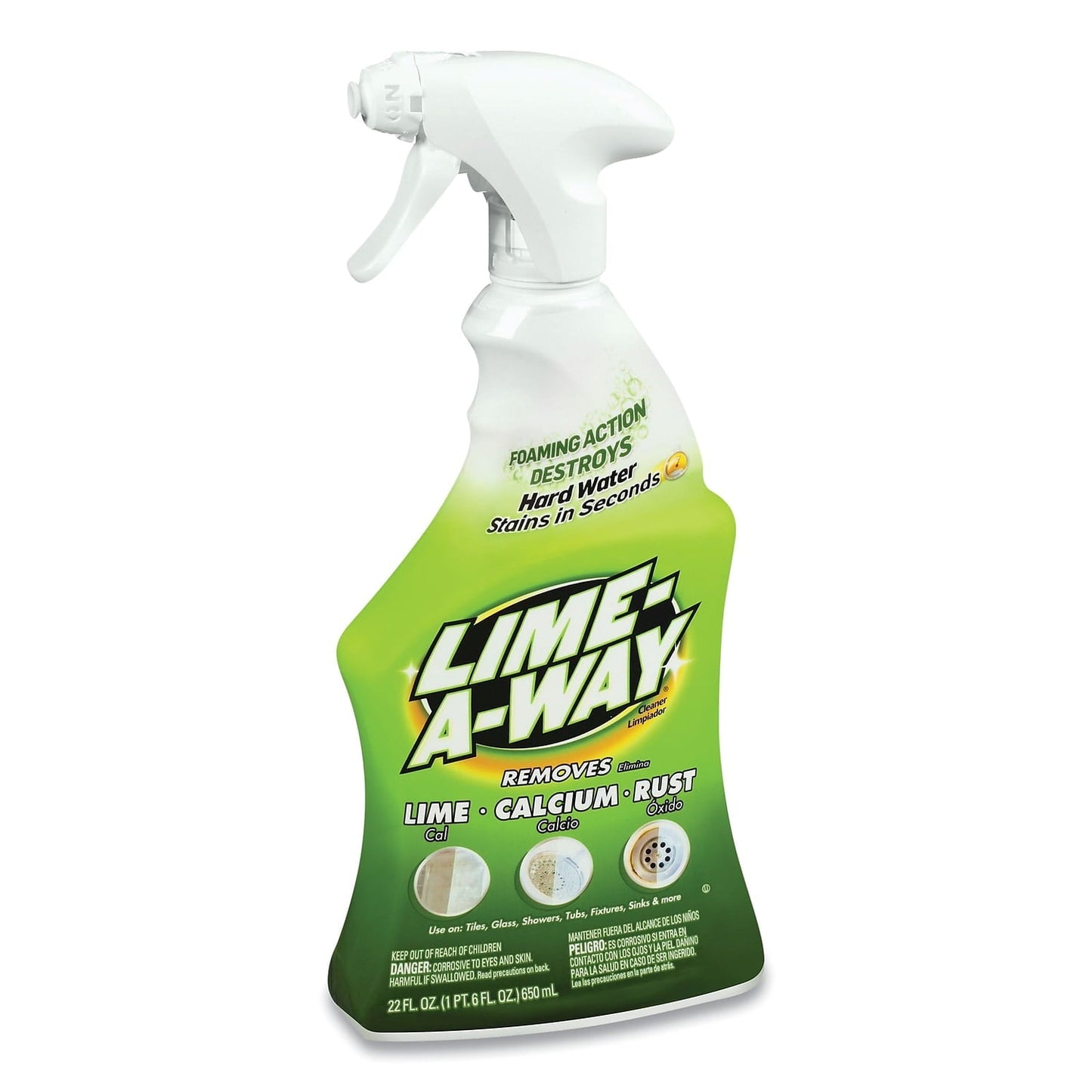 Lime-A-Way Bathroom Cleaner Spray, 22oz, Removes Lime Calcium Rust