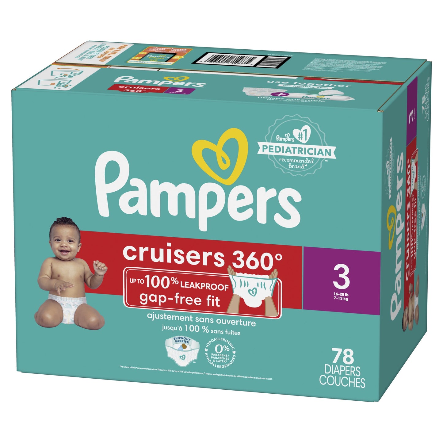 Pampers Cruisers 360 Diapers Size 3, 78 Count (Select for More Options)