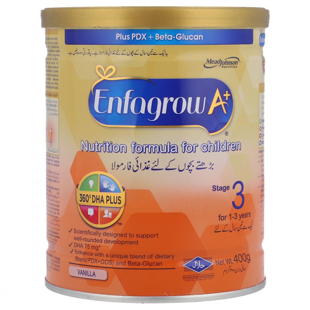 ENFAGROW MILK POWDER VANILLA A+ STAGE 3 TIN 400 GM