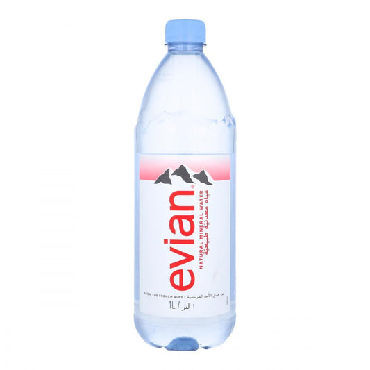 EVIAN MINERAL WATER NATURAL 1 LTR