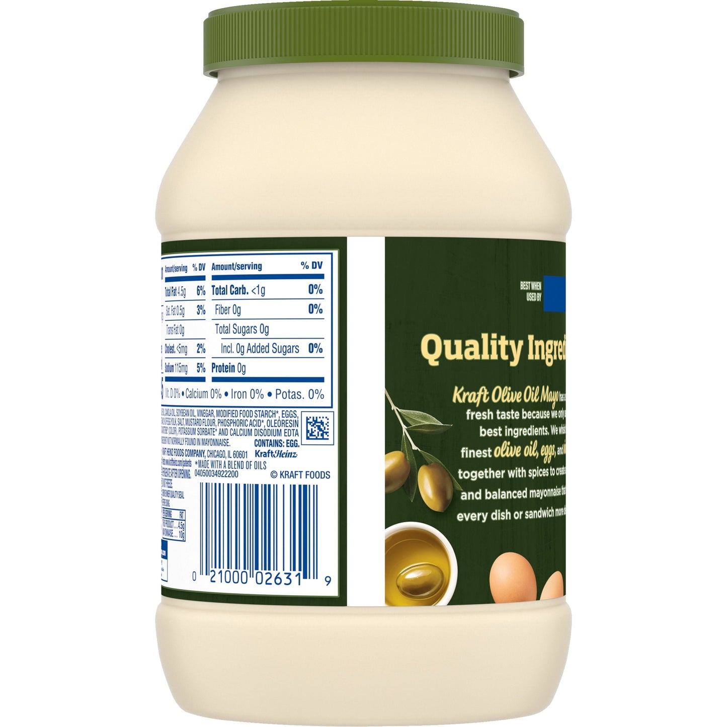 Kraft Mayo with Olive Oil Reduced Fat Mayonnaise, 30 fl oz Jar