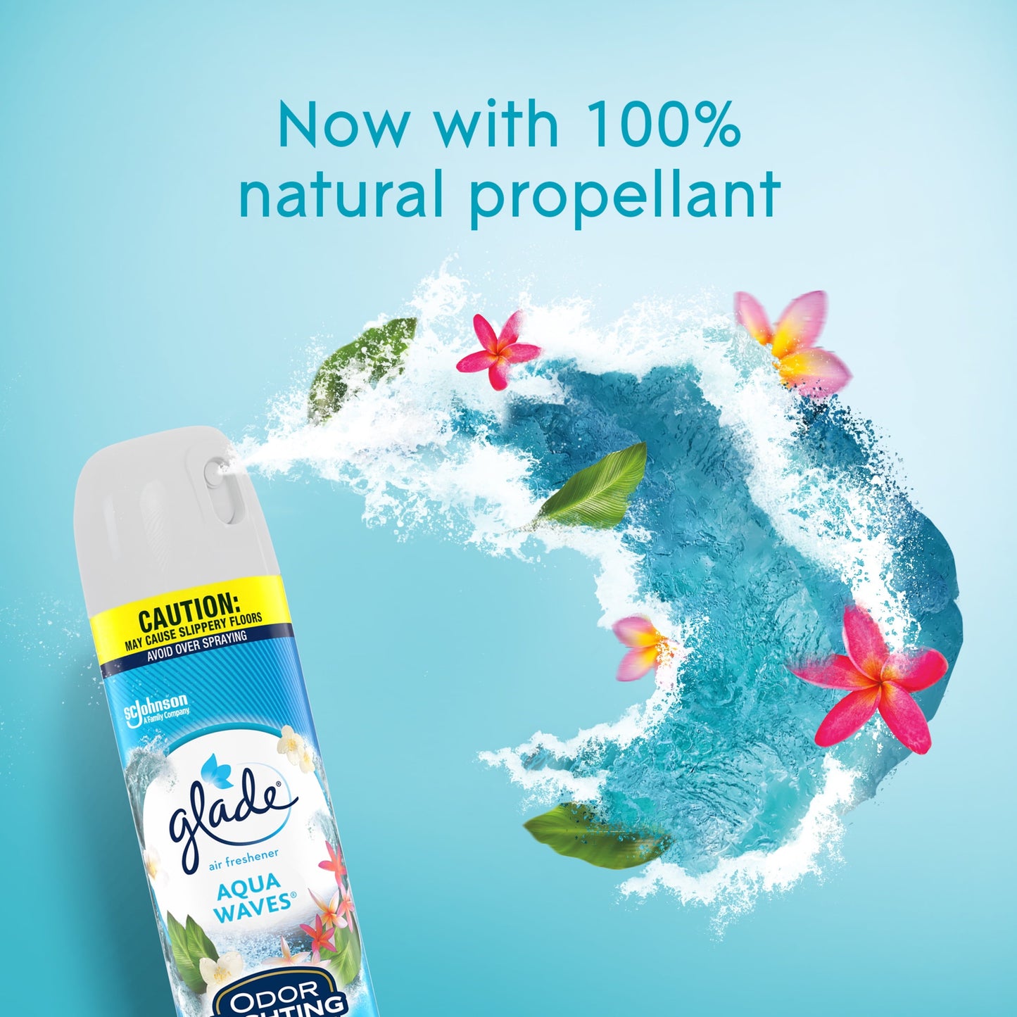 Glade Aerosol Spray, Air Freshener for Home, Aqua Waves Scent, Fragrance Infused with Essential Oils, Invigorating and Refreshing, with 100% Natural Propellent, 8.3 oz