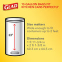 Glad ForceFlex 13 Gallon Tall Kitchen Trash Bags, Fresh Clean Scent, Febreze Freshness, 40 Bags