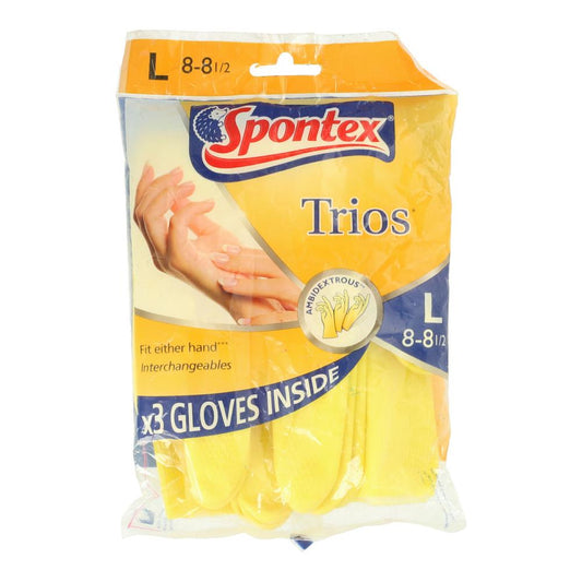 SPONTEX GLOVES TRIOS LARGE 8-8