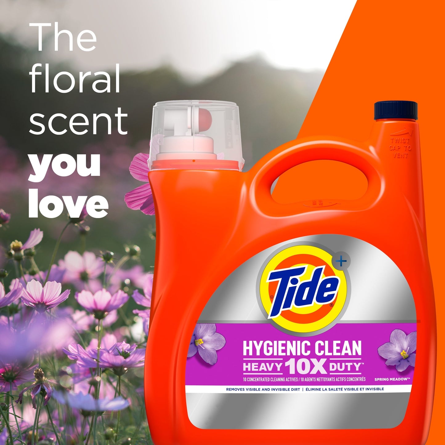 Tide Hygienic Clean Liquid Laundry Detergent, Spring Meadow, 94 Loads, 146 oz