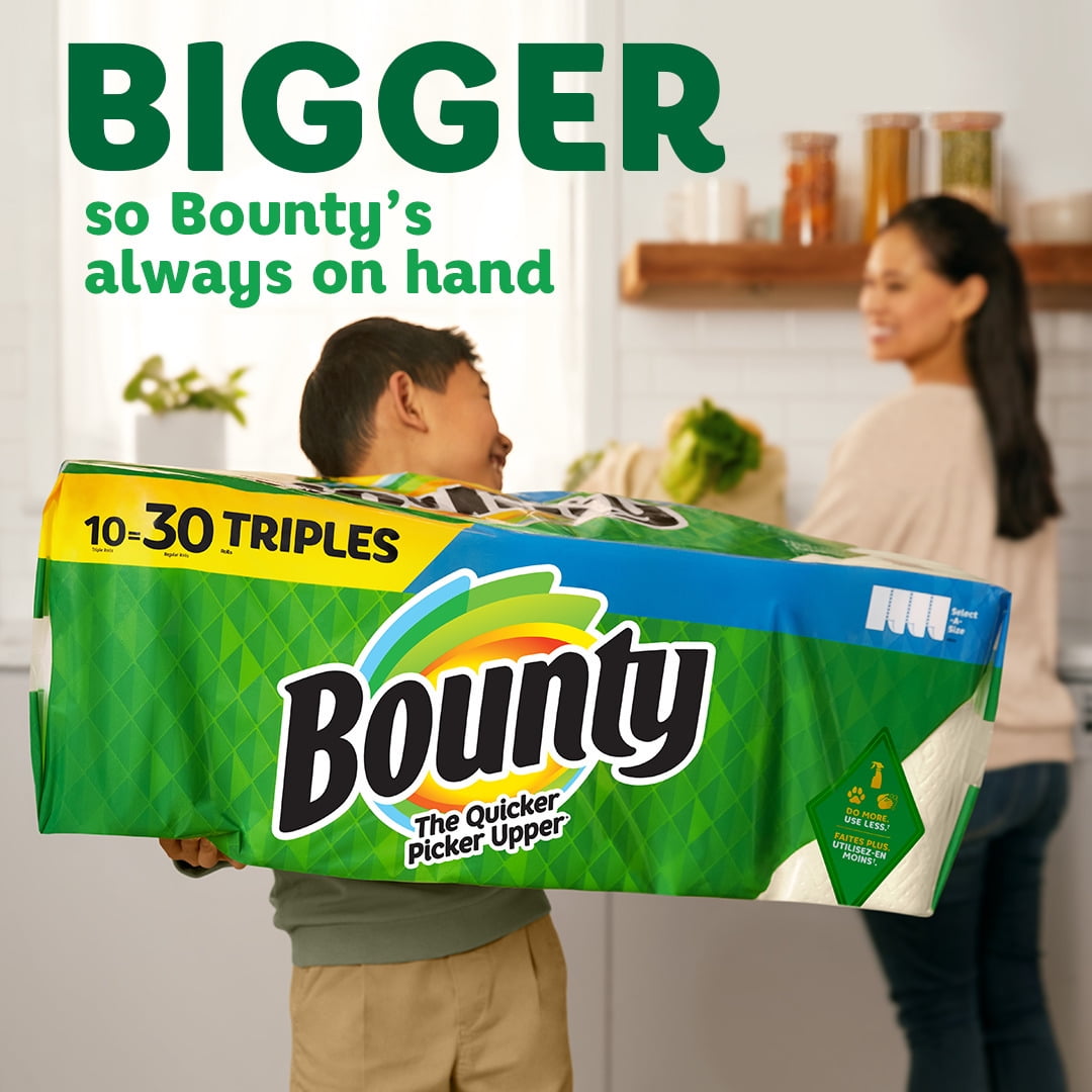 Bounty Select-a-Size Paper Towels, 2 Triple Rolls, White