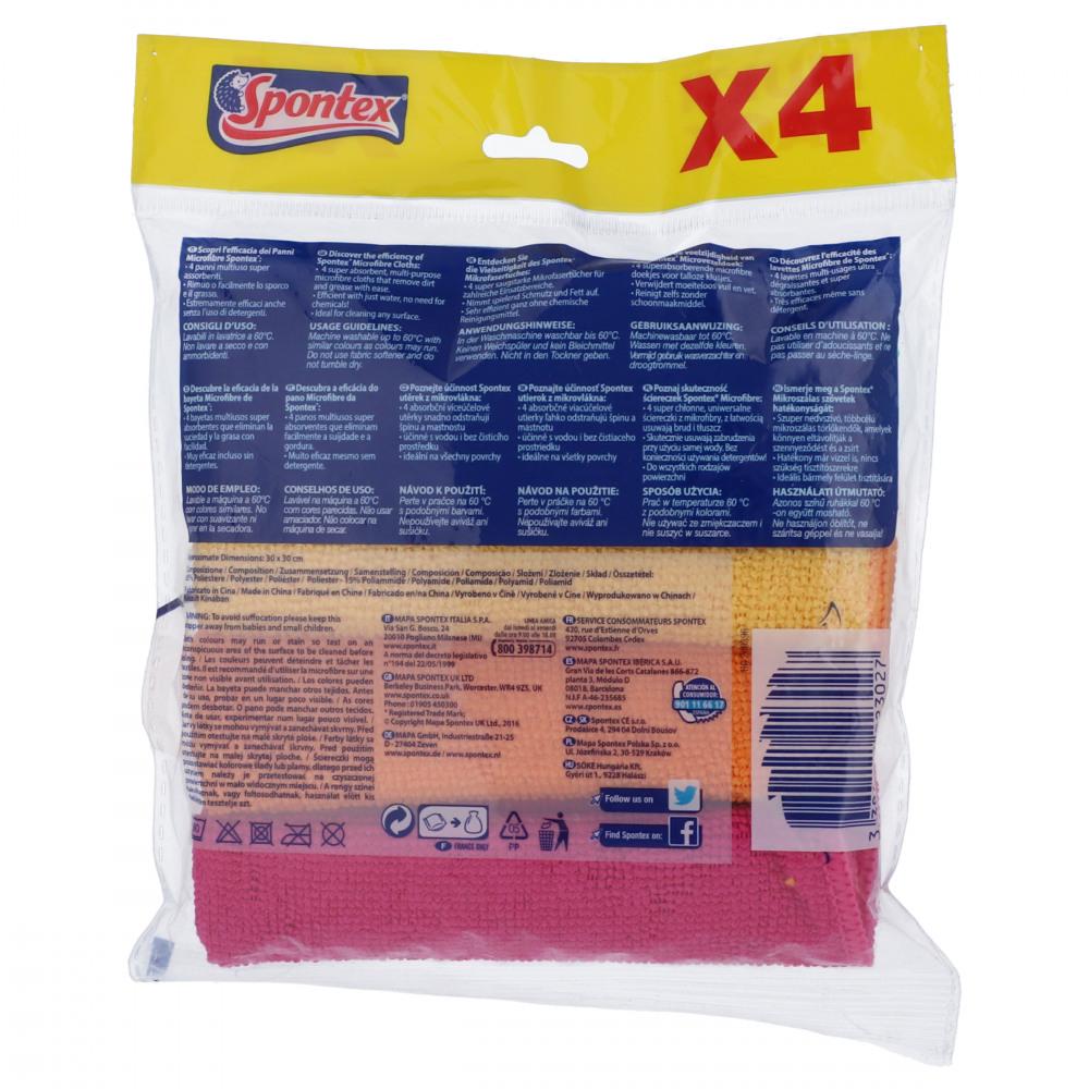 SPONTEX MICROFIBER CLOTH X 4