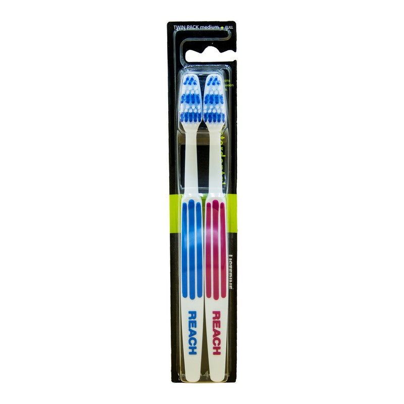 REACH TOOTH BRUSH MEDIUM TWIN PACK