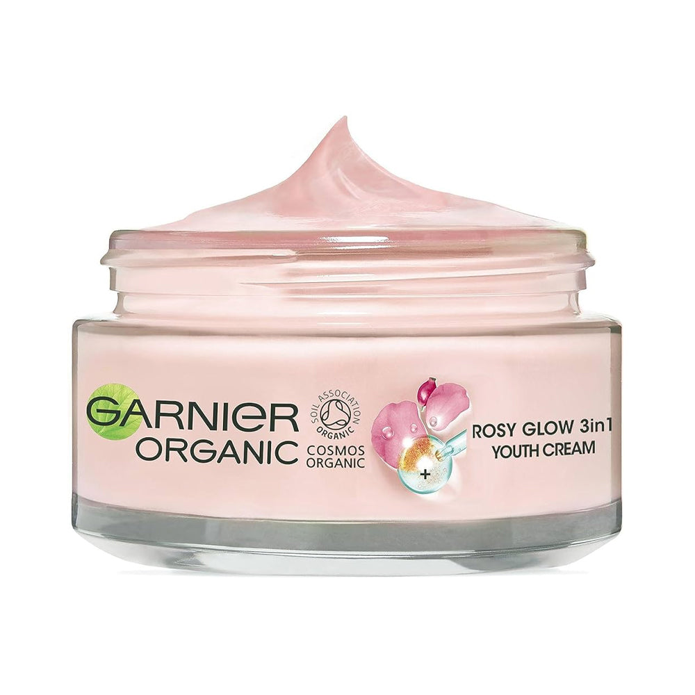 GARNIER ORGANIC ROSY GLOW DULL SKIN 3IN1 VITAMIN-C CREAM 50M
