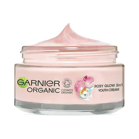 GARNIER ORGANIC ROSY GLOW DULL SKIN 3IN1 VITAMIN-C CREAM 50M