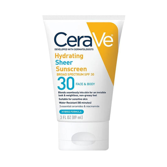 CERAVE HYDRATING SHEER SUNSCREEN SPF 30 FACE & BODY 89ML