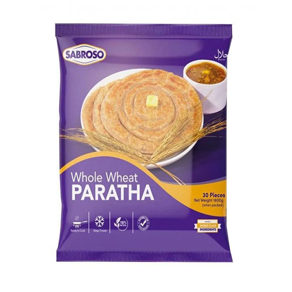 SABROSO WHOLE WHEAT PARATHA 30 PCS 2400 GM