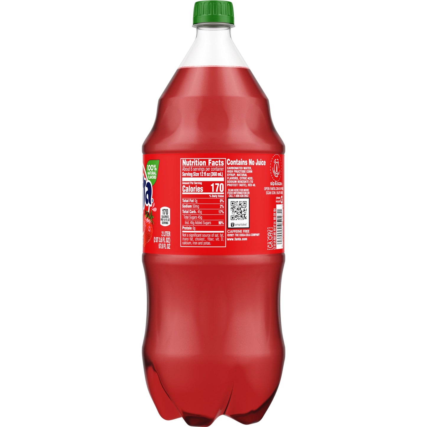 Fanta Strawberry Fruit Soda Pop, 2 Liter Bottle