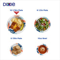 Dixie Disposable Paper Plates, Multicolor, 10 in, 150 Count